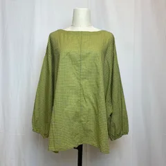 【新品•未使用品•タグ付き】studio CLIP スタディオクリップ スタジオクリップ グリーン系チェック柄ボートネック長袖シャツ