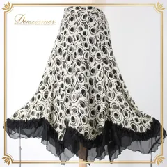 社交ダンス 衣装 スタンダード スカート レッスンウェア 練習着 白 黒 PAPILLON パピヨン ホワイト系 ブラック系 バイカラー シック 社交ダンス スカート Mサイズ 総丈74cm ファスナー仕様 ポリエステル製 ブラックオフホワイト シンプル