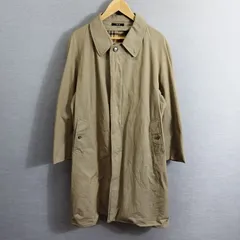 DAKS ダックス ステンカラー コート 裏地 チェック柄 古着 レトロ トラッド アウター コットン シンプル メンズ ベージュ系 ライトアウター A409のサムネイル