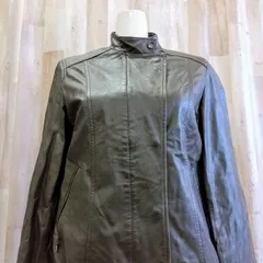 COMME CA DU MODE コムサデモード 羊革ライダース 9(M相当) ダークブラウン シンプル スタンドカラー