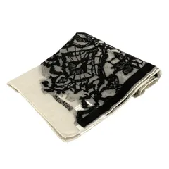 Max Mara(マックスマーラ) ストール(ショール) - アイボリー×ライトグレー×黒 花柄 コットン、シルク