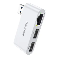 【新着商品】2*USB2.0ポート USBハブ 1 ギガビットイーサネット in 3 1000Mbps ノートパソコン RJ45 to A PC、MacBook、Surface、XPS、Windows、Linux、MacOSなどに対応 Type LANアダプタ