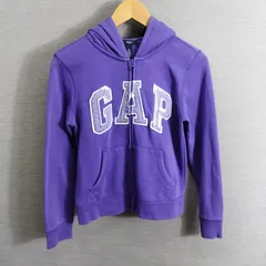 GAP Kids ギャップ キッズ スウェット パーカー フルジップ ロゴ スパンコール 女の子 子供服 裏起毛 フーディー サイズ 150 パープル系 A413