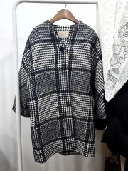 ルベイジ ノーカラー ハーフ コート