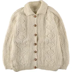 古着 襟付き ウールニットカーディガン レディースL相当/eaa591834