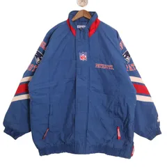 90年代 NFL ニューイングランド・ペイトリオッツ 中綿 ナイロン ジャケット プロチーム ブルー (メンズ XL) 中古 古着 A0634