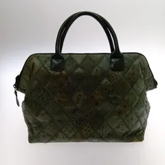 □□ バッグ　オーストリッチ グリーン