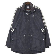 adidas アディダス 中綿 ナイロン ジャケット ワンポイントロゴ ネイビー (メンズ S) 中古 古着 A2529
