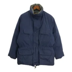 90年代 USA製 Eddie Bauer エディーバウアー RIDGE LINE ダウンジャケット アウトドア ネイビー (メンズ L) 中古 古着 S5966