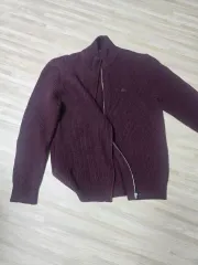 ラコステ ジップアップカーディガン ウール100% M