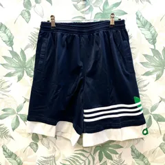 GR1387 adidas ハーフパンツ ネイビー３本ライン メンズ M