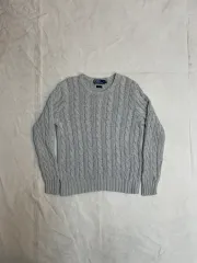 ポロ コットン ケーブルニット