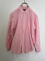 S00162　Ralph Lauren｜ラルフローレン｜長袖シャツ｜Pink ピンク｜無地シャツ｜コットンシャツ｜90S｜Y2K｜古着｜USA古着｜アメカジ｜ヴィンテージ｜今期トレンド｜フォロー割