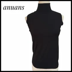 トップス　anuans アニュアンス　ブラック　ノースリーブ タンクトップ　レディース　女性　夏　レイヤード　インナー　黒　フリーサイズ　シンプル　洗練