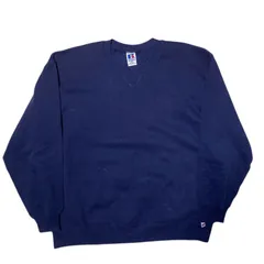 ヴィンテージ スウェット ブランク トレーナー ラッセルアスレティック ロゴ ネイビー 無地 シンプル 単色 2XL オーバーサイズ ゆるだぼ 紺色 レディース ユニセックス メンズ 古着 長袖 CHM