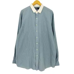 ポロバイラルフローレン Polo by RALPH LAUREN 90-00s ポニー無し ストライプ クレリックシャツ メンズ  XLT