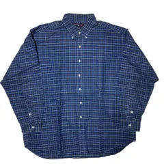 ポロラルフローレン BLAKE ブレイクシリーズ チェック柄 ロゴ 刺繍 ポニー ボタンダウンシャツ ブルー グリーン 2XL ビッグシルエット オーバーサイズ レディース ユニセックス メンズ 古着 長袖 CHM