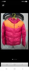 アディダス ピンク/オレンジ ダウン アウター