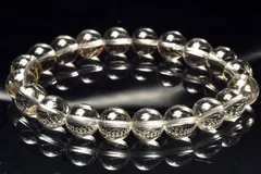 【１点物】高透明◇繊細銀針 シルバールチルクォーツ　9.5mm　ブレスレット パワーストーン 天然石 _MC4019