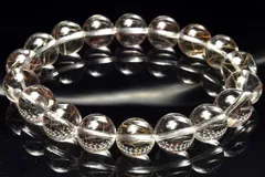 【１点物】高透明◇繊細銀針 シルバールチルクォーツ　11-11.5mm　ブレスレット パワーストーン 天然石 _MC4022