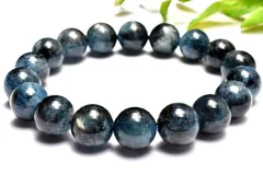 【１点物】南アフリカ産◇金属シラー ブラックアクアマリン　11.5mm　ブレスレット パワーストーン 天然石 _MC4178