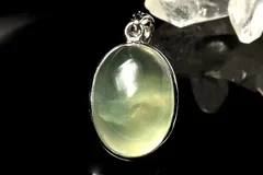 【１点物】シルバー925◇高品質 プレナイト(葡萄石)　19x13mm　オーバル ペンダントトップ パワーストーン 天然石 _PC8937