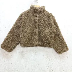 LIAN リアン ボアジャケット プードルファー ブルゾン ドロップショルダー アウター 丈短め ゆったり ブラウン Fサイズ ◇〇☆