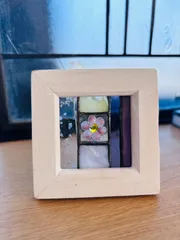 ステンドグラスパネル　紫花