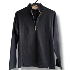 【美品】BURBERRY GOLF バーバリーゴルフ 長袖 ハーフジップ プルオーバー ゴルフウェア メンズ トップス スポーツウェア ブランド アパレル シンプル ロゴ デザイン