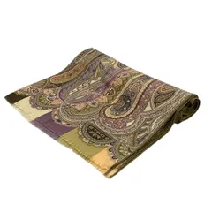 ETRO(エトロ) ストール(ショール)美品  - ベージュ×カーキ×マルチ ペイズリー柄 ウール、シルク