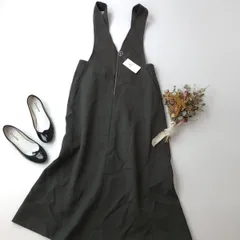 新品 green label relaxing グリーンレーベルリラクシング ユナイテッドアローズ ハイウエスト ジップアップ ロング ジャンスカ ワンピース Free ダークグレー(74K＋7629)26H