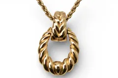 クリスチャンディオール ネックレス/ペンダント ヴィンテージ Christian Dior ツイスト/オーバル ゴールド【中古】