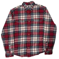 ポロラルフローレン  ボタンダウンシャツ チェック柄 赤 白 カジュアル M レディース ユニセックス メンズ 古着 長袖 CHM