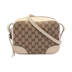 GUCCI(グッチ) ショルダーバッグ ブリー/GG柄 449413 ベージュ×アイボリー レザー グッチ GUCCI ショルダーバッグ ブリー GGキャンバス 449413 ベージュ