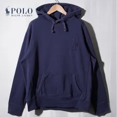 ポロラルフローレン Polo by Ralph Lauren パーカー XL ネイビー ビッグポニー ロゴ刺繍 00s フーディー スウェット オーバーサイズ ストリート アメカジ Y2K ユニセックス 古着 L522