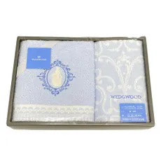 WEDG WOOD(ウェッジウッド) 小物新品同様  - ライトブルー×白×ブルー フェイスタオル×1点/ウォッシュタオル点 コットン