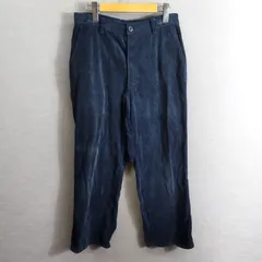BIG JOHN ビッグジョン コーデュロイ パンツ 古着 ヴィンテージ レトロ ストレート コットン メンズ サイズ 32in ネイビー系 細畝 OLD VINTAGE A420のサムネイル