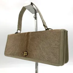 【激レア】 ハラコ ハンドバッグ クラッチバッグ ベージュ 毛皮 レザー