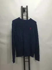ポロラルフローレン ケーブル編み ニット コットン ケーブル セーター ネイビー m