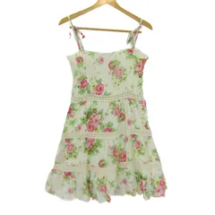 ドルチェローザ キャミソールワンピース トップス 花柄 ギャザー レディース ﾌﾘｰサイズ クリーム×ピンク Dolce Rosa 【中古】