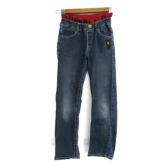 ミキハウス ダブルB デニム パンツ ボトムス 男の子 キッズ 女の子用 130サイズ ブルー MIKIHOUSE 【中古】