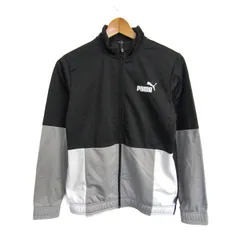 プーマ ナイロンジャケット スポーツ アウター キッズ 男の子用 160サイズ ブラック/グレー PUMA 【中古】