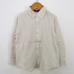 コムサ・デ・モード 長袖シャツ チェック トップス 女の子 キッズ 男の子用 110Aサイズ ホワイト/ブラウン COMME CA DU MODE 【中古】