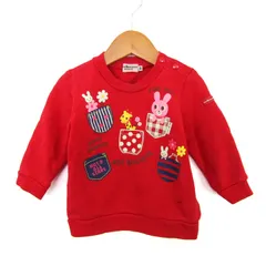 ミキハウス ホットビスケッツ スウェット トレーナー うさこ トップス ベビー 女の子用 80サイズ レッド MIKIHOUSE 【中古】