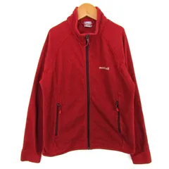 モンベル パーカー ジップアップ ロゴ トップス 女の子 キッズ 男の子用 140サイズ レッド mont-bell 【中古】