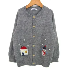 ファミリア ニット 長袖 ウール混 トップス カーディガン キッズ 女の子用 120サイズ グレー Familiar 【中古】