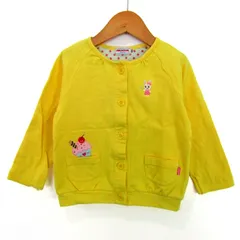 ミキハウス オリジナル カーディガン トップス キッズ 女の子用 100サイズ イエロー MIKIHOUSE 【中古】
