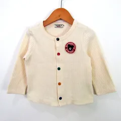 ミキハウス ダブルB カーディガン ボタン トップス 男の子 ベビー 女の子用 90サイズ ベージュ系 MIKIHOUSE 【中古】
