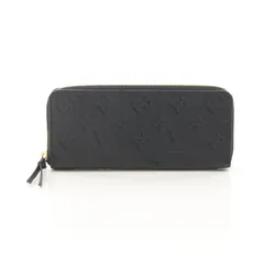 LOUIS VUITTON ルイ・ヴィトン ポルトフォイユ クレマンス モノグラムアンプラント ノワール ラウンド長財布