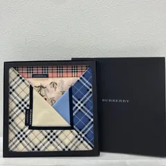 7590　BURBERRY　バーバリー　ハンカチ　3枚セット　箱入り　未使用　シール付き　ベージュ　ピンク　ブルー　レディース　メンズ　ノバチェック　チェック柄　花柄　フラワー